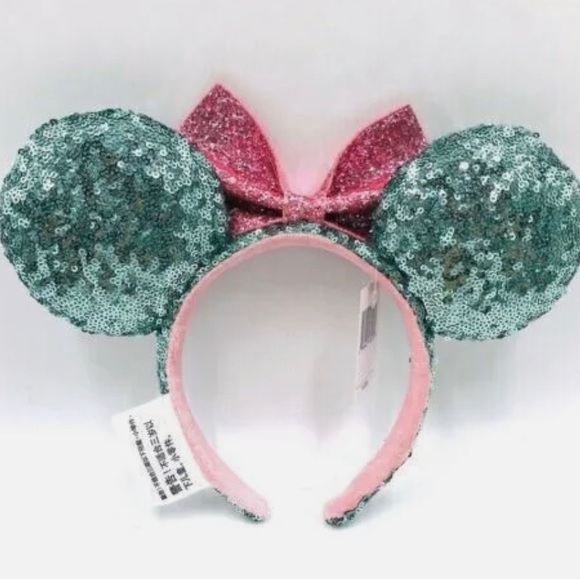 Disney Parks Pink Sugar Rush Minnie Mouse Ears Limited Bow Sequins Headband - Picture 2 of 10